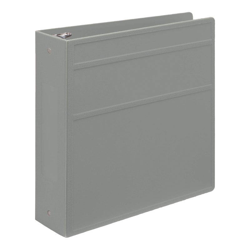 Carstens 3-Inch Heavy Duty 3-Ring Binder - Side Opening, Ash Gray, Durable Plastic, Precision No-Gap Rings, Waterproof Cover, No Pockets, Holds 400 US Letter Sheets, BPA-Free, Made in USA (1742-3R) - Image 1